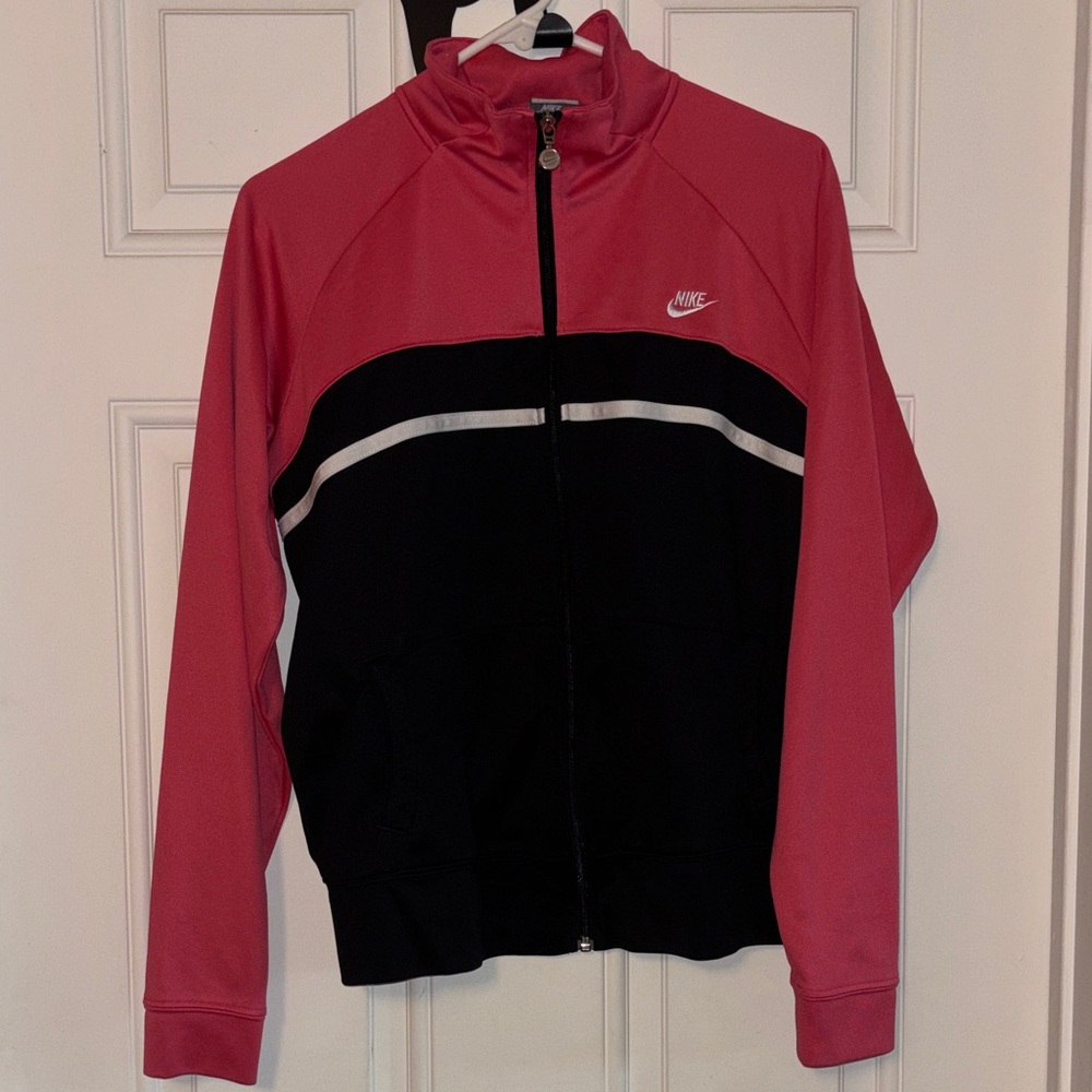 Nike Pink and Black Full-Zip Bomber Jacket